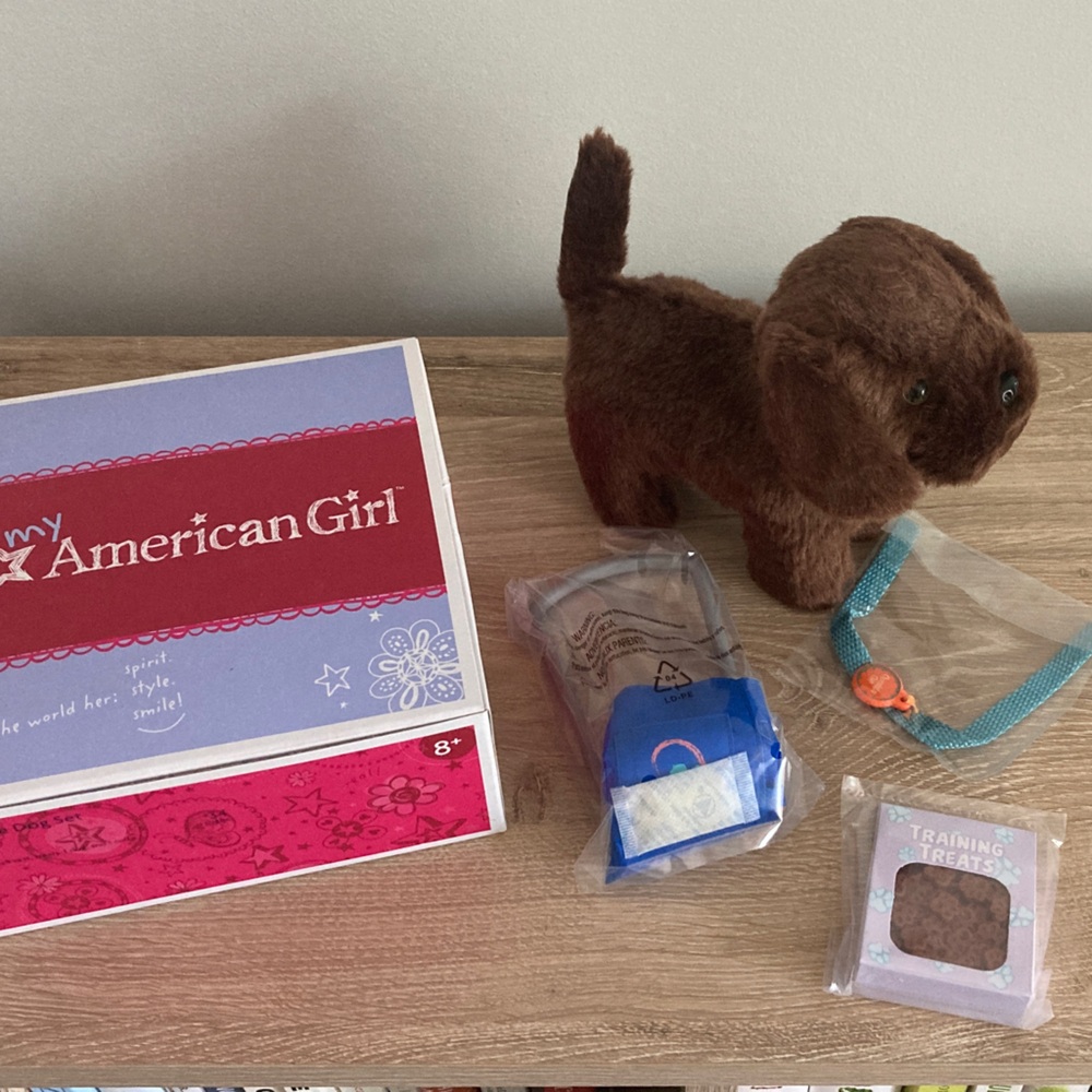 New My American Girl doll chocolate lab Service Dog set with Accessories